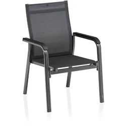 KETTLER Basic Plus Premium Stapelsessel, anthrazit/lakritz, Alu/Outdoorgewebe,  0102405-7000
