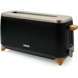 Princess 142361, Toaster, Schwarz, Silber