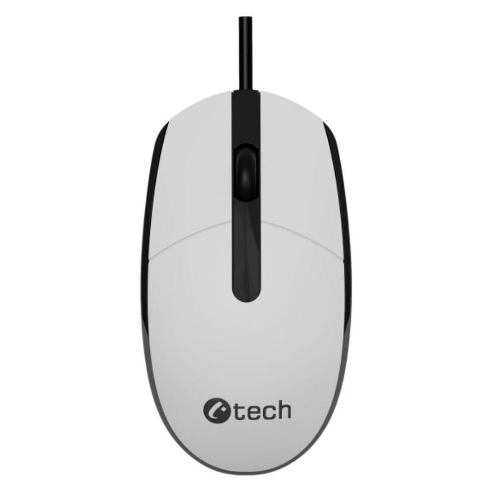 C-Tech Mouse WM-10, black and white, USB (Kabelgebunden) (WM-10W)