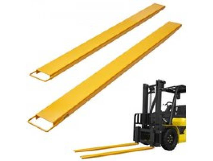 VEVOR Palettengabelverlängerungen, 243,8 cm Länge, 14 cm Breite, robuste Gabelverlängerungen aus Karbonstahl für Gabelstapler, 1 Paar Gabelstaplerverlängerungen, industrielle Gabelaufsätze für Gabelstapler, gelb
