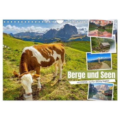 Berge und Seen, mit Zitaten - nur für Dich by VogtArt (Wandkalender 2026 DIN A4 quer), CALVENDO Monatskalender