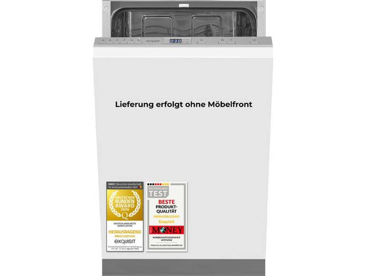 exquisit vollintegrierbarer Geschirrspüler EGSP2109-ES-030Esilber, 11 l, 9 Maßgedecke, Kompakt, sparsam und komfortabel im Alltag
