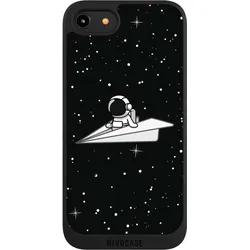 Nivocase Handyhülle für Apple iPhone 7 Hülle NIVOpure Case Schwarz Astronaut Comic Papier (Apple iPhone 7), Smartphone Hülle, Schwarz