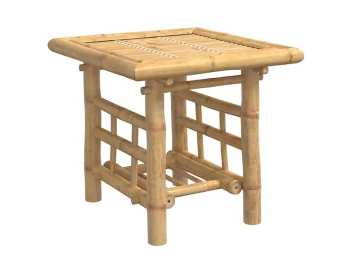 Heofavd Beistelltisch 45x45x45 cm Bambus Couchtisch mit Ablage
