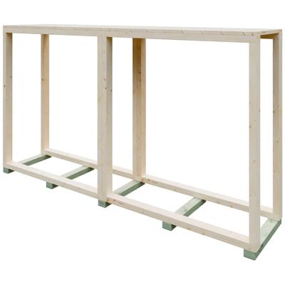 Kaminholzregal KIEHN-HOLZ, beige (natur), B:194cm H:110cm T:43cm, Holzwerkstoff, Kaminholzlager, Kaminholzregal, aus nordischer Fichte