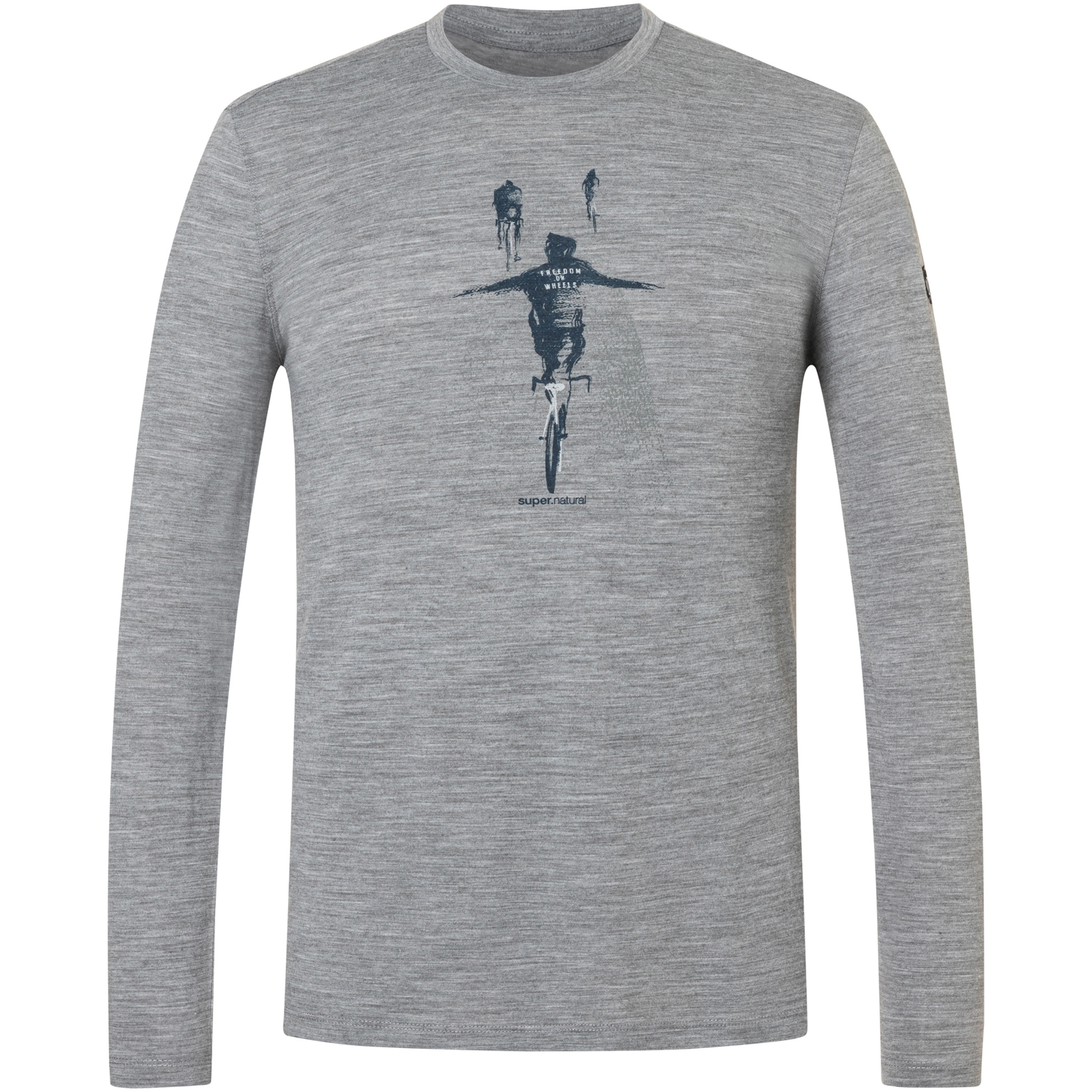 Super.Natural Freedom On Wheels Herren Longsleeves grau Größe XXL Hautfreundlich Merinowolle