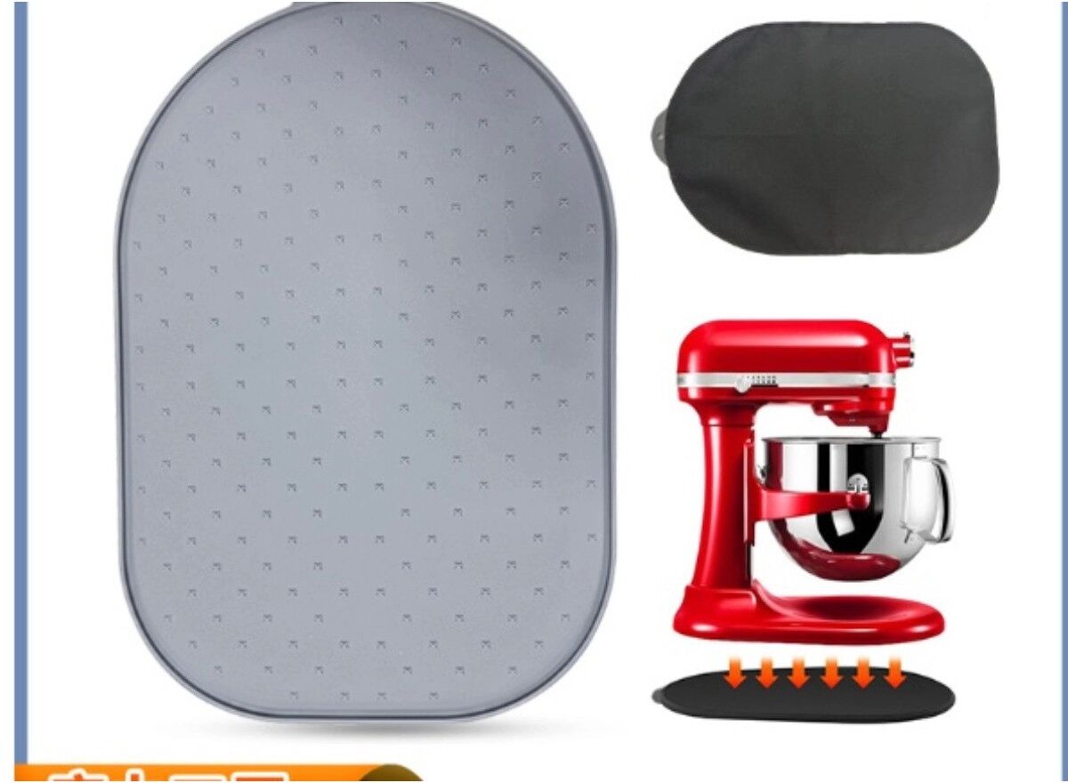 INF Silikon-Anti-Rutsch-Matte für Standmixer kompatibel mit KitchenAid – wasserdichte Mixer-Basis Grau