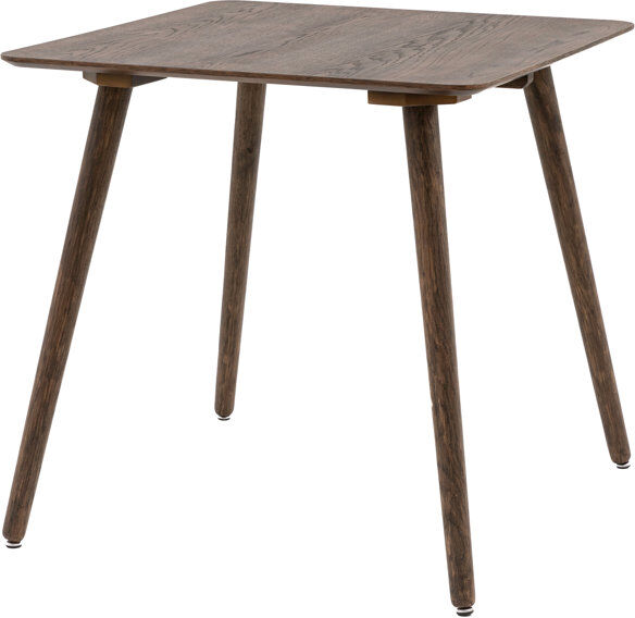 Norden Home Roxane Square Wood Top Dining Table with Wood Base Dark Wood