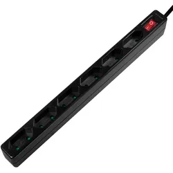 LogiLink Steckdosenleiste 6-fach mit Schalter, 6x Eurobuchse, 1,5m, Schwarz