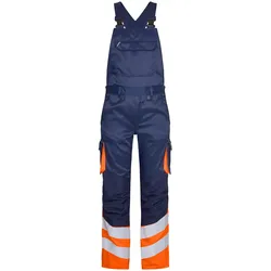 Warnschutz Latzhose "3547-319" Safety leicht UV-Schutz - 70 - blue ink/orange