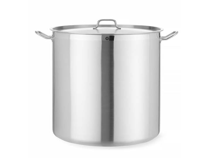 HENDI Kochtopf, hoch, mit Deckel, 95L, ø500x(H)500mm, Edelstahl Geeignet für alle Herdarten, flacher Boden, kühl bleibende Griffe, Induktionskochtopf, Bratentopf, Fleischtopf