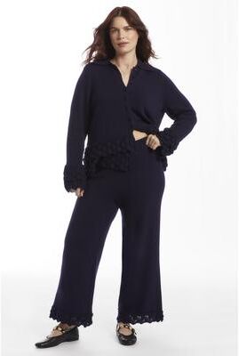 Plus Size Women's Ruffle Detail Sweater Pant by June & Vie in Inkling (Size 26/28)