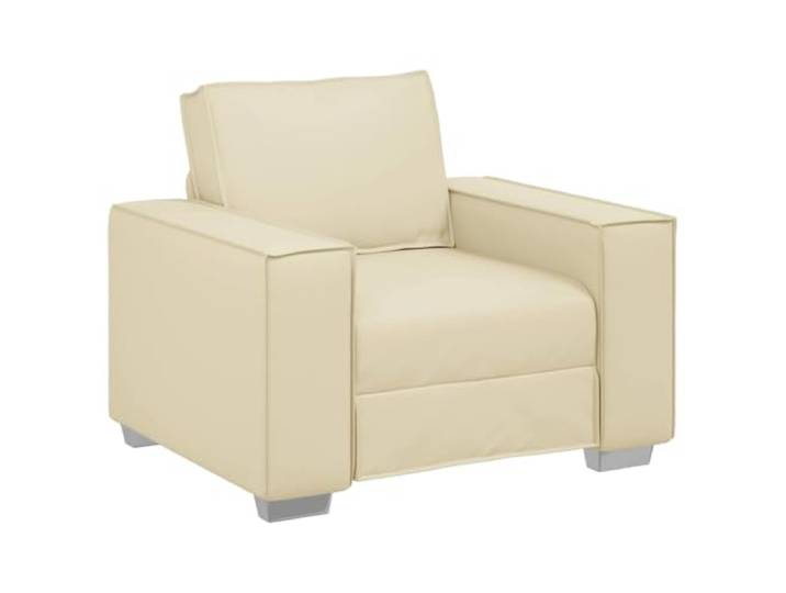 Todiikf Sessel Kunstleder 99 cm Loungesessel Einzelsofa Creme Modernes Creme Einzelsofa aus robustem Kunstleder für Wohnzimmer und Büro, bequeme Armlehnen und stabiles Metallgestell.