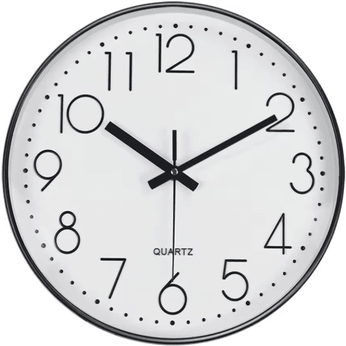 Inspire Picks Minimalist 3D Quartz Wall Clock Silent Modern Digital Style For Living Room & Office white Black 12 Inch