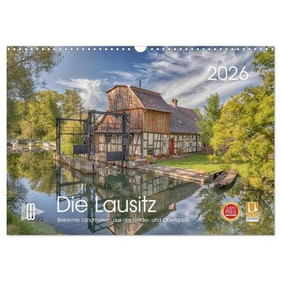 Die Lausitz - Landmarken der Nieder- und Oberlausitz (Wandkalender 2026 DIN A3 quer), CALVENDO Monatskalender