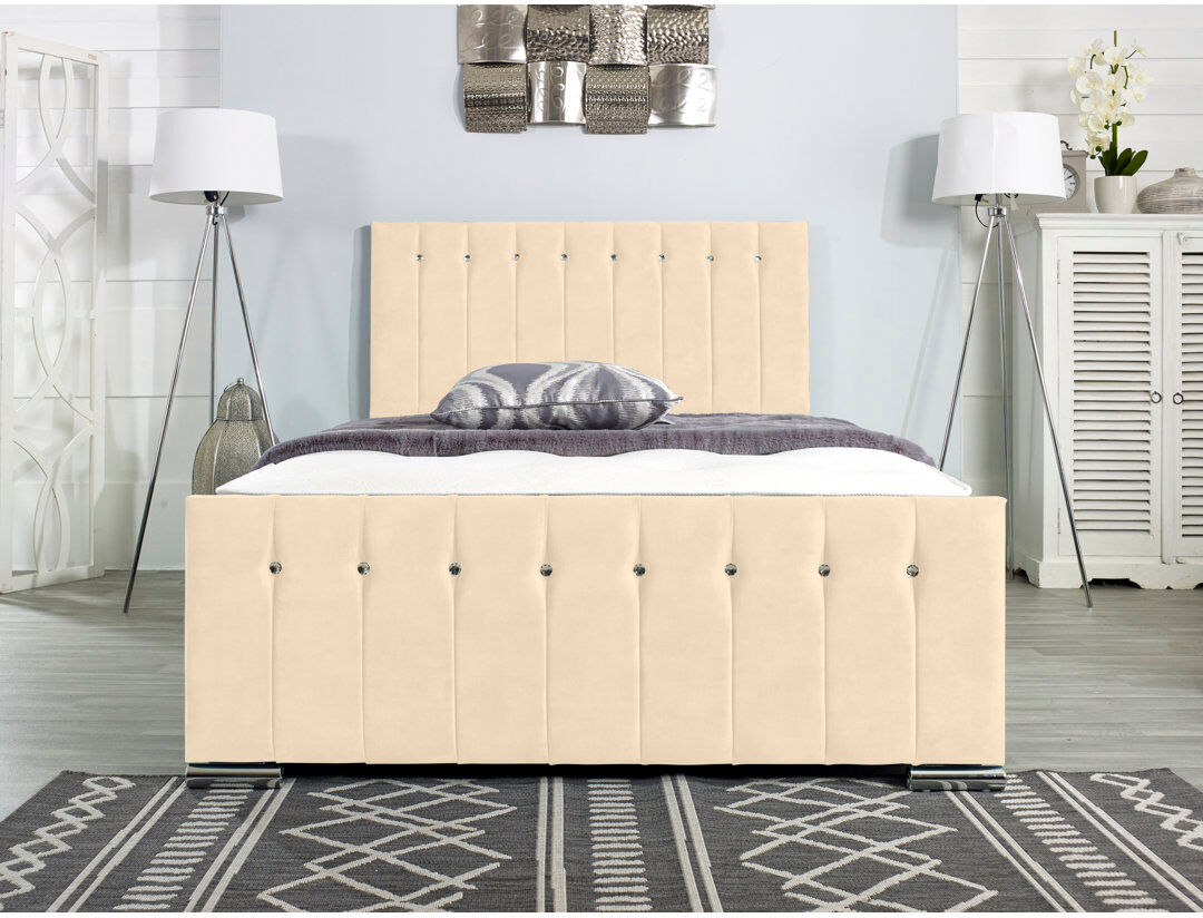 Wayfair Sleep Fausley Upholstered Bed Frame Cream Super King (6')