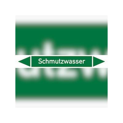 Rohrleitungskennzeichen Schmutzwasser - 187x26 mm Folie selbstklebend