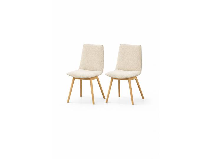 4-Fussstuhl GOODPRODUCT Ramon , beige (beige rumi 9, eiche natur), B:46cm H:89cm T:57cm, Holzwerkstoff, Massivholz, Polyester, Stühle, 4-Fussstuhl, mit Massivholzbeinen, verschiedenen Farben und Stoffe