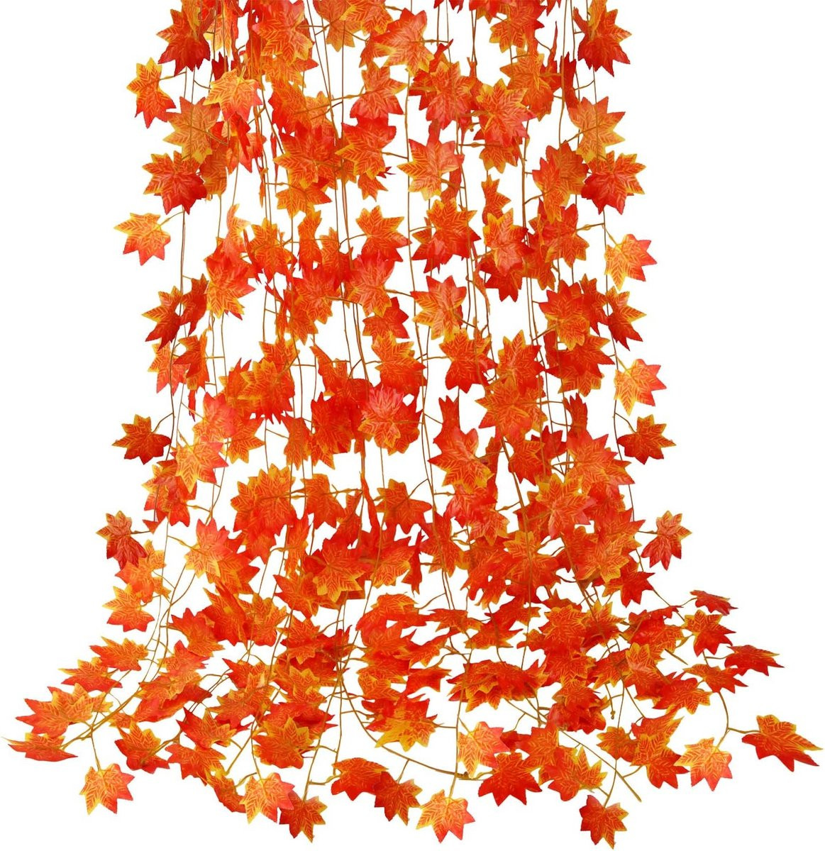 12 Stuks Herfst Bladeren Guirlande met Kunstmatige Esdoorn Bladeren voor Thanksgiving en Decoratie