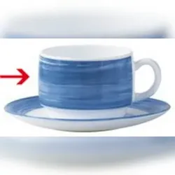 12x Kaffeeobertasse 0,19 l aus Opalglas Form BRUSH - Darkblue / dunkelblau von Arcoroc