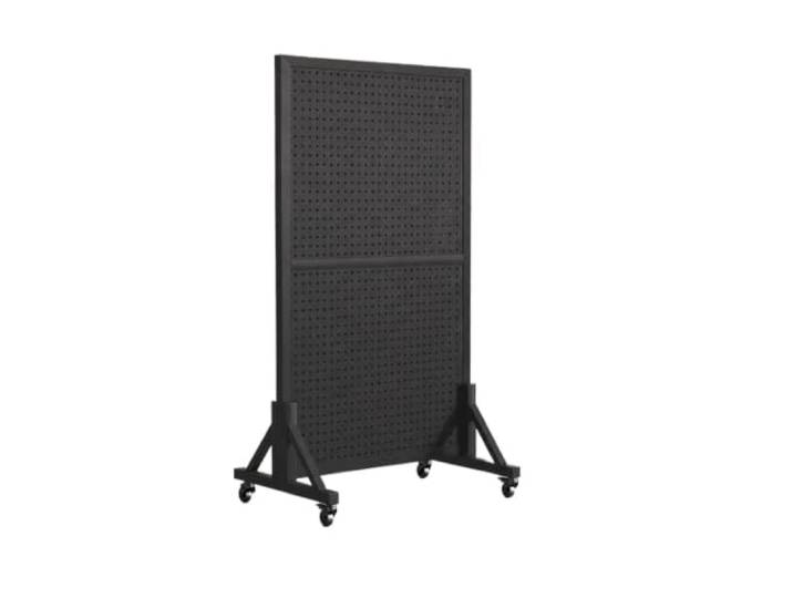 ZGCrumphant Stecktafel-Präsentationsständer mit Rollen Freistehend mit perforierten Haken auf Rädern(Black 80x150cm)