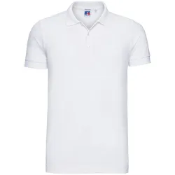Russell Men ́s Stretch Polo-Shirt Herren langer, schmaler Schnitt R-566M-0, white, S