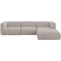 ECKSOFA Ottomane Rechts MIRA-L2 318x179x89 Hellgrau Velours