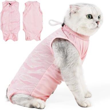 Uplift Picks Breathable Cat Recovery Suit For Spay Surgery Care pink l
