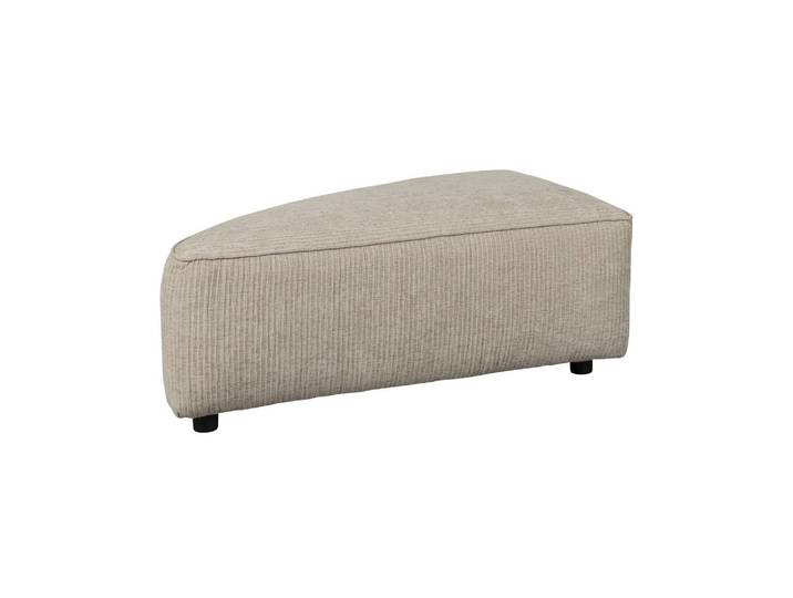 Pouf en tissu côtelé beige, 1 place, élément gauche, modulaire -