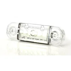 LED Umrissleuchte vorne Begrenzungsleuchte 83,8 x 24,2mm 12V 24V E20 WEIß