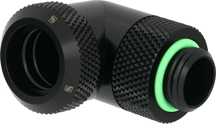 Barrow Multi-Link Adapter Anschluss 90 Grad G1/4 Zoll AG auf 14mm AD Hardtube - drehbar, schwarz