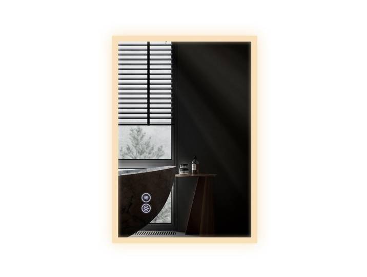 ZMH Badspiegel Xylvin 50/2.9/70 cm, Weiß, Glas, Mode, Rechteckig, 2.9x70x50 cm, Badezimmer, Badezimmerspiegel, Badspiegel