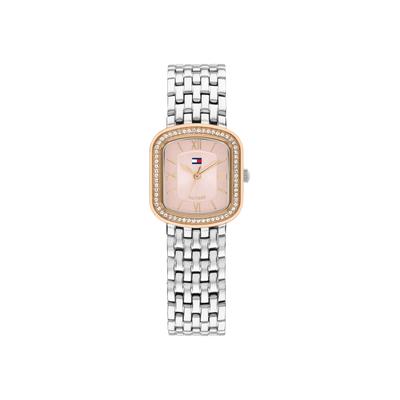 Quarzuhr TOMMY HILFIGER "ABBY", silberfarben, roségoldfarben, Armbanduhren, Damen, roségoldfarben, Quarzuhr, Armbanduhr, Damenuhr, Edelstahlarmband, analog, Glaskristalle