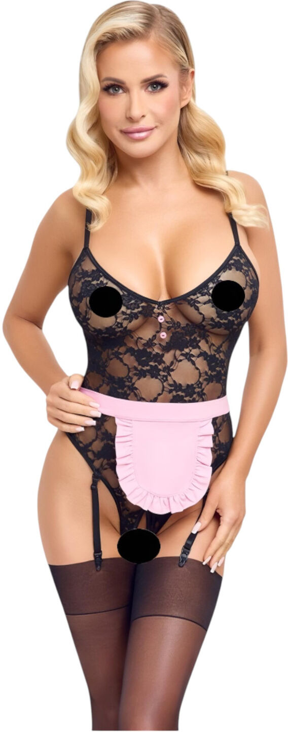 Cottelli - Sheer Maid Costume (Black-Pink) - L