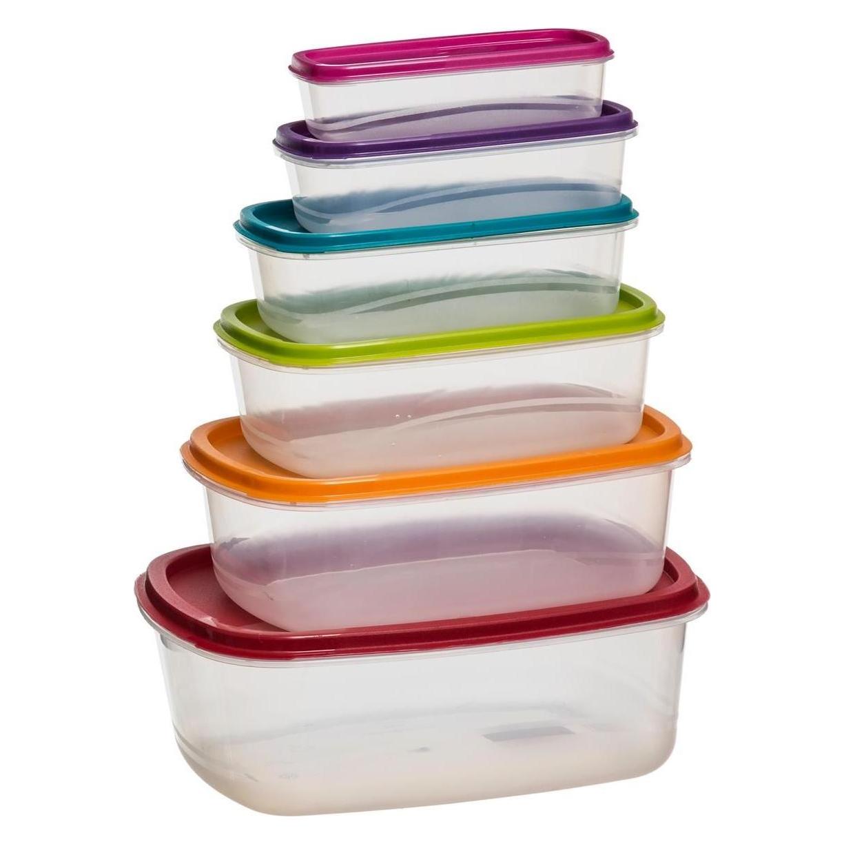 JTI Bunte Aufbewahrungsboxen im 6er-Pack - Mehrfarbig (2.80 l) (JTI-108122510)