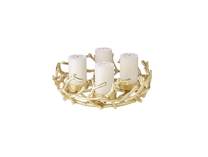 Hochwertiger Design Adventskranz „Porus“, verschiedene Grössen Gold EDZARD