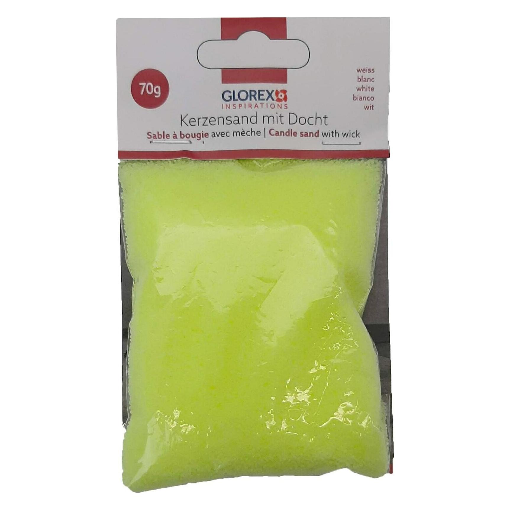 Glorex Kerzendocht mit Kerzensand 70g, Gelb (68602501)