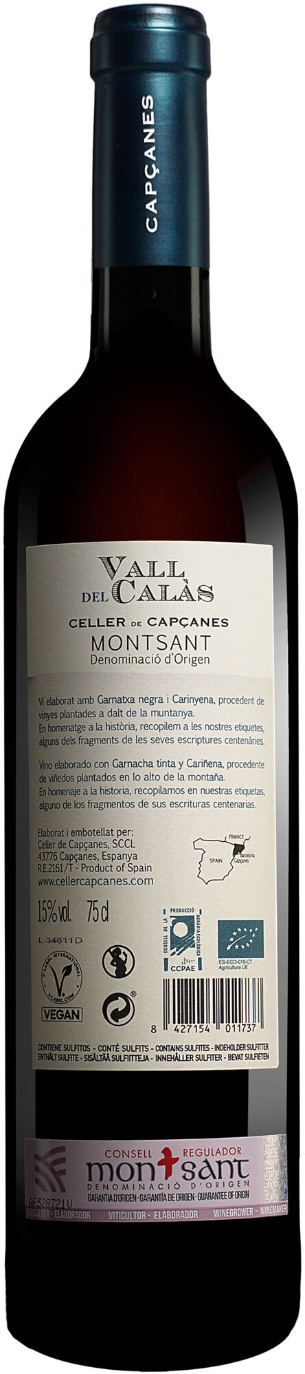 Celler de Capçanes Capçanes »Vall del Calàs« 2022 15% Vol. Rotwein Trocken aus Spanien