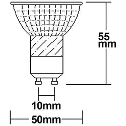 ISOLED LED Strahler prismatisch, CRi >90, GU10, 5W 4000K 420lm 878cd 45°, Chrom / klar strukturiert ISO-114160