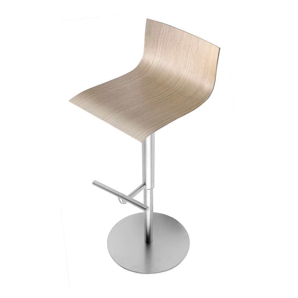 Lapalma Thin S24 Barhocker (Edelstahl, Leder grau (C10)) Edelstahl | Leder grau (C10) S24C10