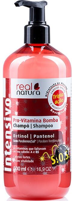 Real Natura Champú Sin Sal Pro-Vitamina Bomba 500 ml