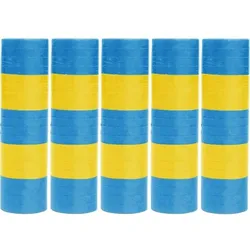 5 Rollen Papier Luftschlangen blau gelb | schwer entflammbar