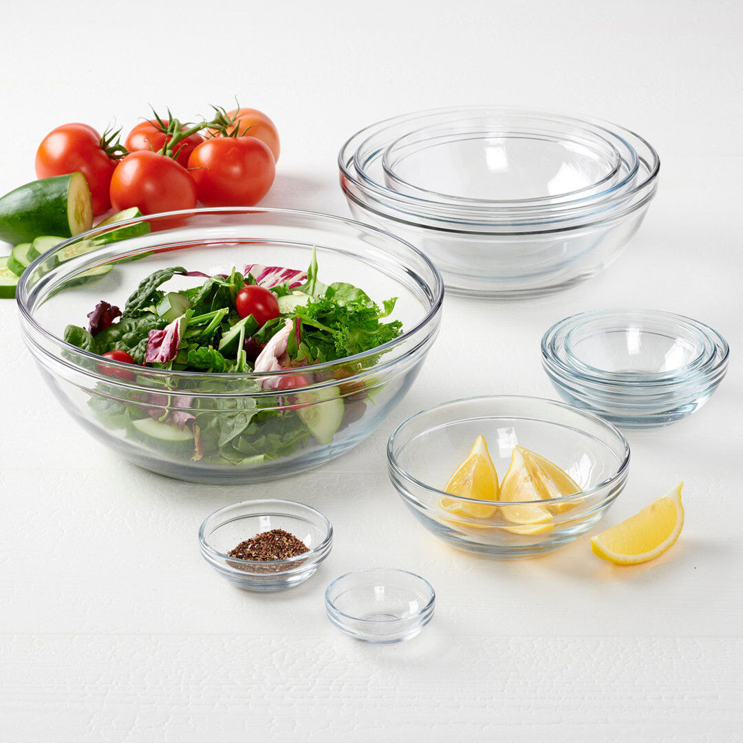 Anchor Hocking GLASS BOWL SET 10PC Clear 26cm W