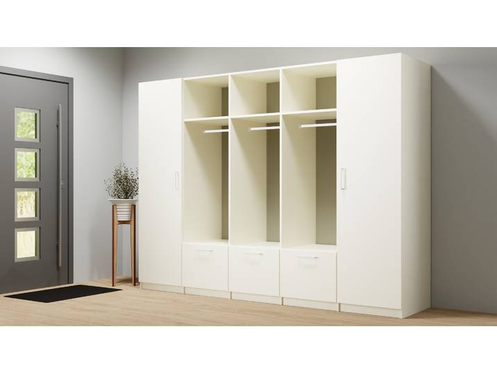 Breiter Kleiderschrank nach Maß Premium Dekore Creme