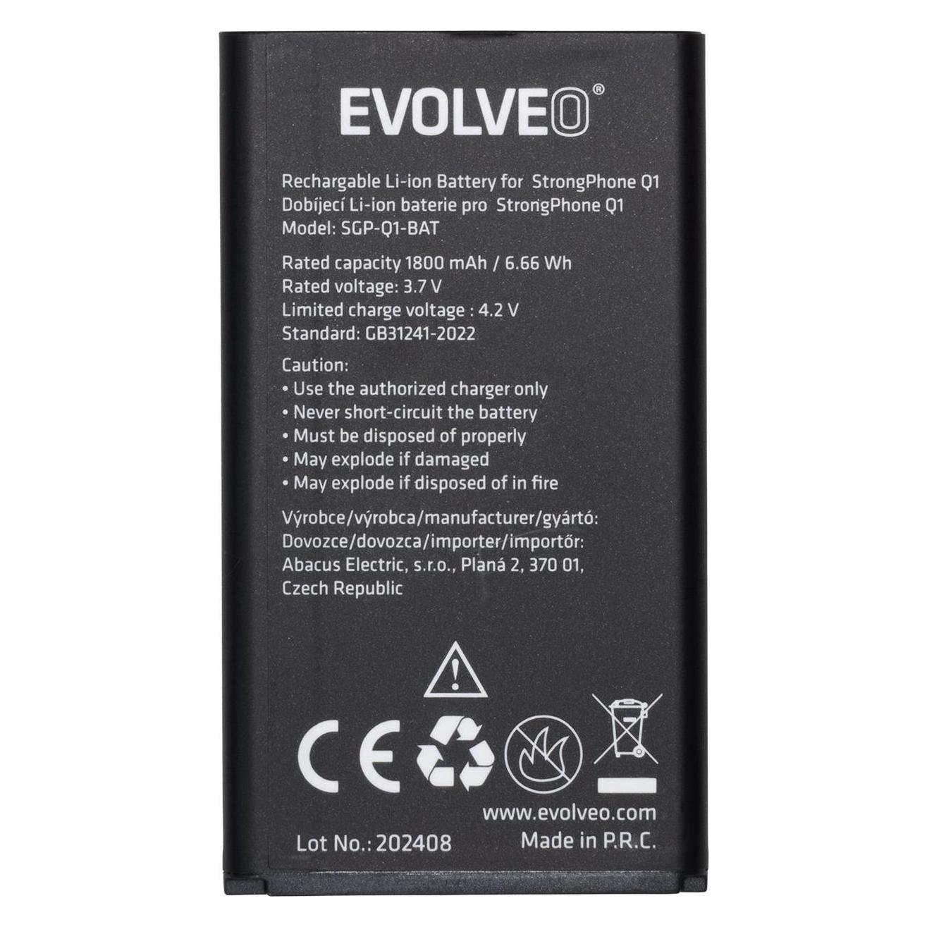 Evolveo Originalakku für MaxPhone A1 / StrongPhone Q1/Z4/W4 / 1800 mAh (SGP-Q1-BAT)