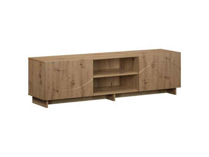 Kaorsrow TV-Board 140x34.5x40 cm Fernsehtisch Artisan-Eiche Holzwerkstoff Stilvolles Lowboard mit 2 Türen für Wohnzimmer und Schlafzimmer, bietet geschützten Stauraum für Receiver und Konsolen.