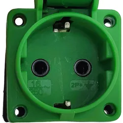 Einbausteckdose 230V 16A IP54 Steckdose Anbausteckdose grün SCHUKO System TpE 3101-310-1100