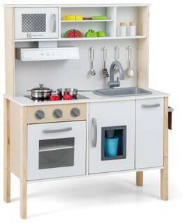 Costway Wooden Pretend Play Kitchen Set for Toddlers-White