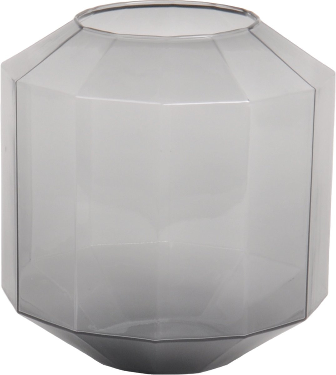 XLBoom Bliss Medium Vaas - Glas - Grijs - 19 x 19 x 22 cm