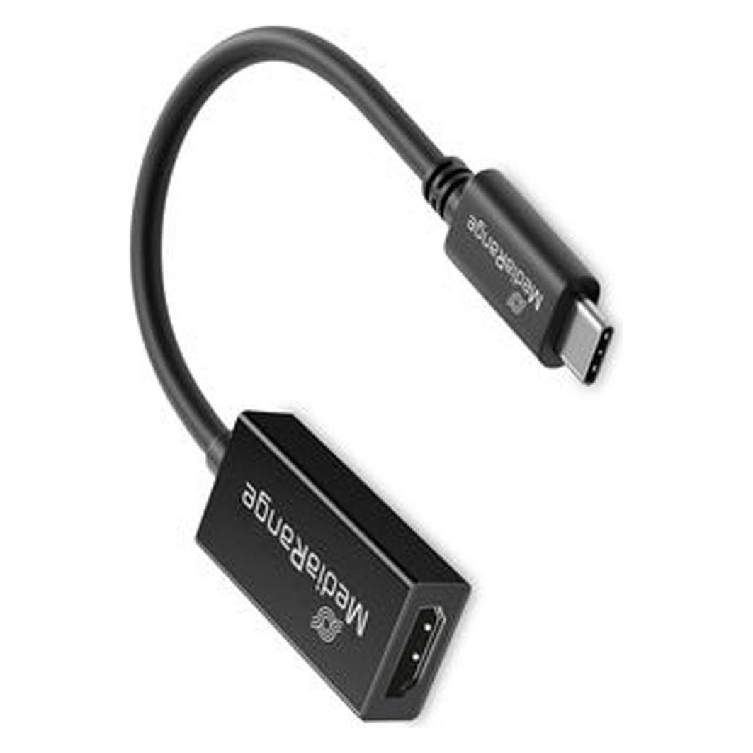 MediaRange USB Type-C zu HDMI Audio und Video Konverter, 20cm, schwarz (HDMI) (MRCS234)